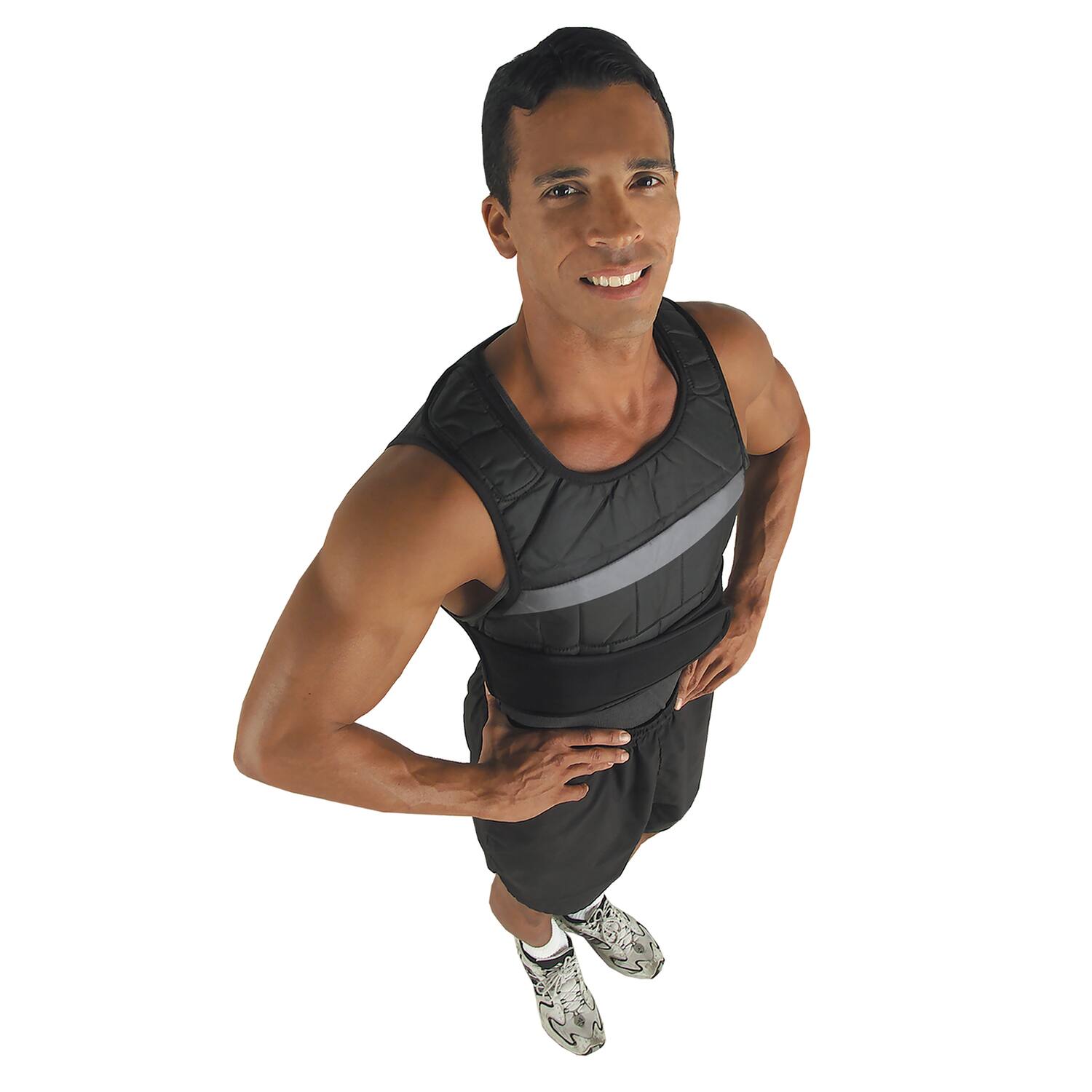 Angle. GoFit - Unisex Adjustable Weighted Vest 40 Lbs - Black.