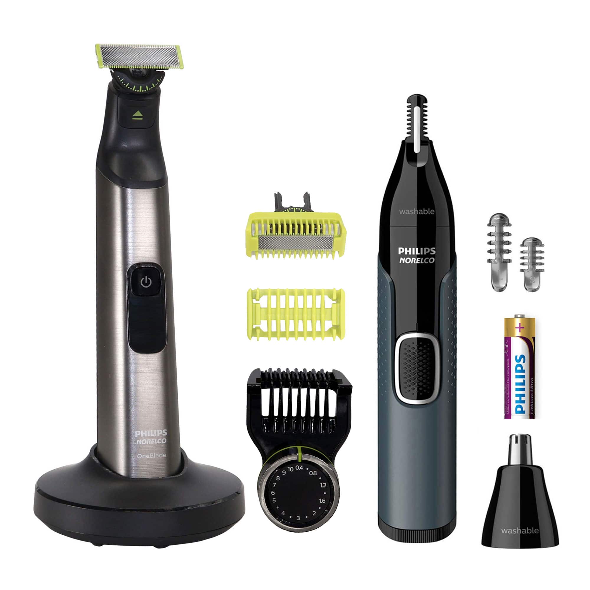 Philips Norelco - OneBlade 360 Electric Trimmer QP6552/70 + Nose Trimmer NT3600/62 - Black