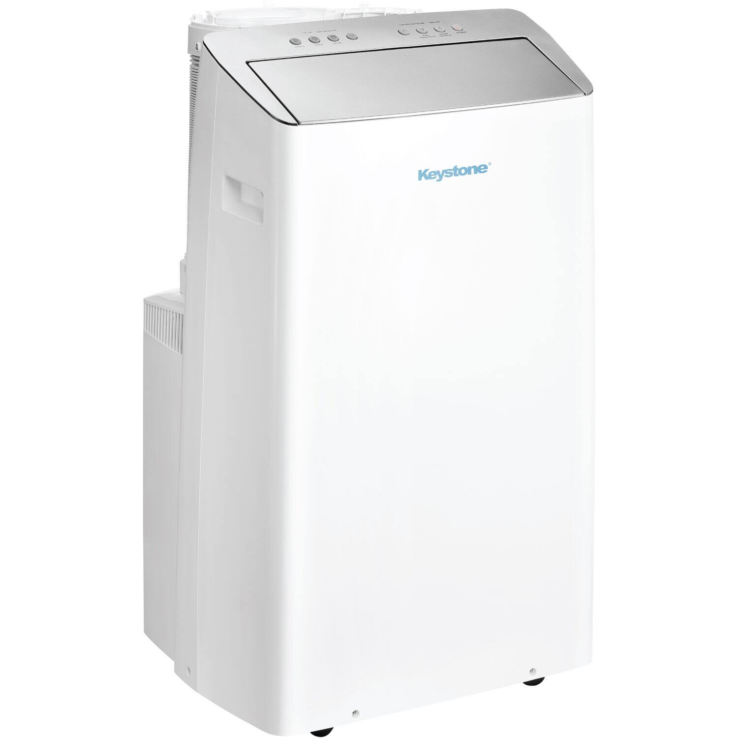 Left. Keystone - 14,000 BTU ASHRAE/12,000 BTU DOE Portable Inverter Air Conditioner with Heater and Remote Control - White.