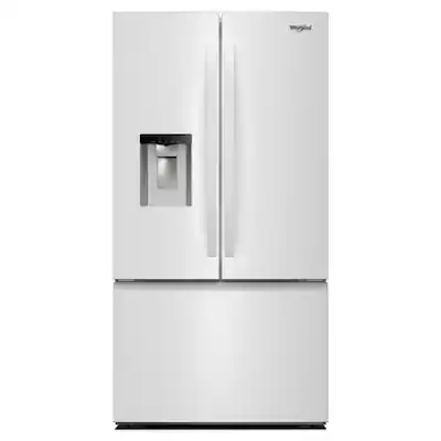 Front. Whirlpool - 36 in. Wide 30 cu. ft. French Door Bottom Freezer Refrigerator with In-Door Water and Ice Maker - White.