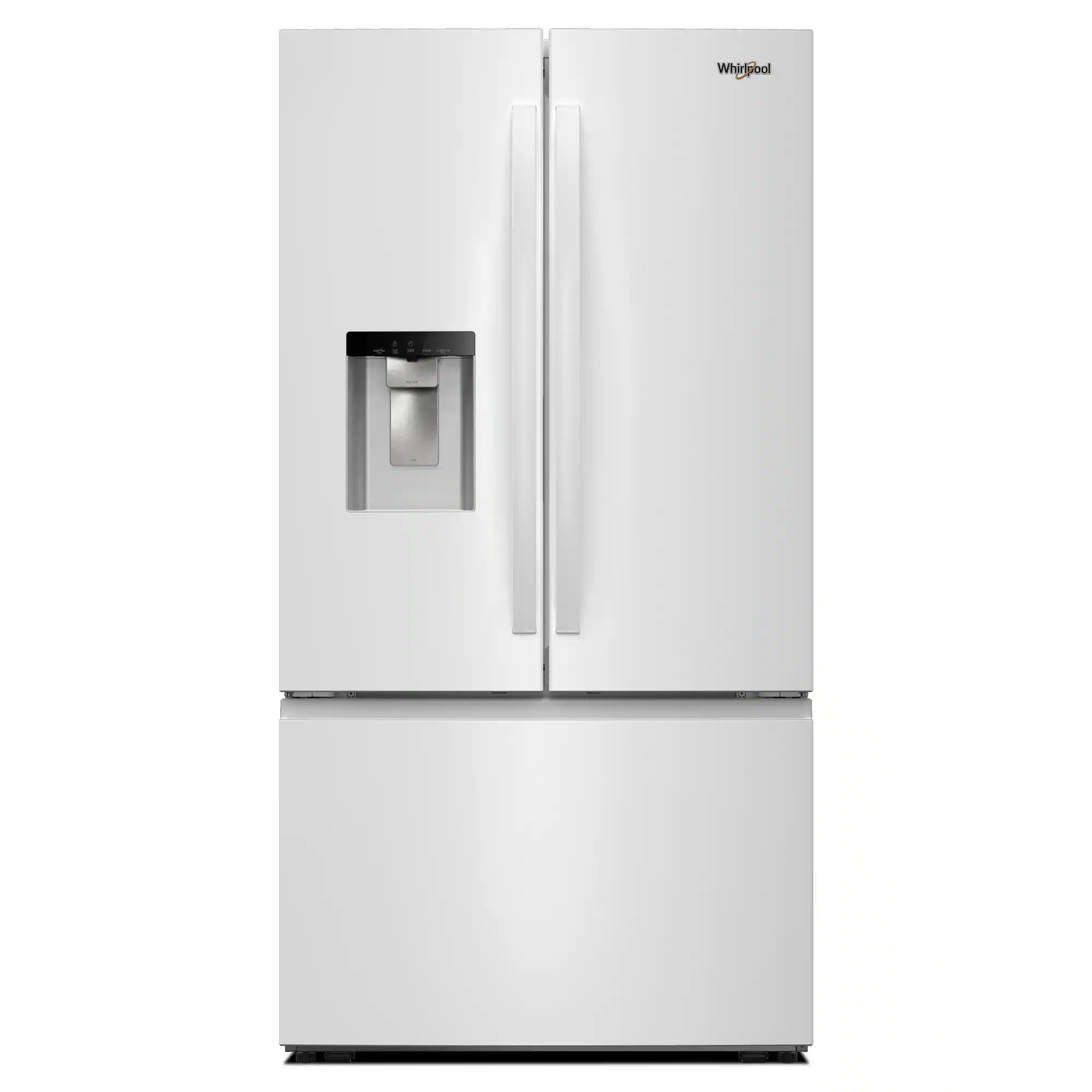 Front. Whirlpool - 30 cu. ft. French Door Bottom Freezer Refrigerator with In-Door Water and Ice Maker - White.