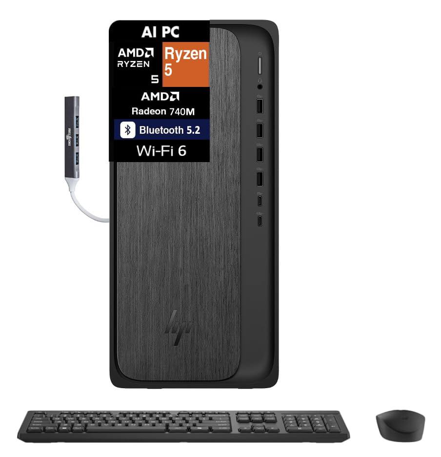 AI PC  
AMD Ryzen 5  
AMD Radeon 740M  
Bluetooth 5.2  
Wi-Fi 6