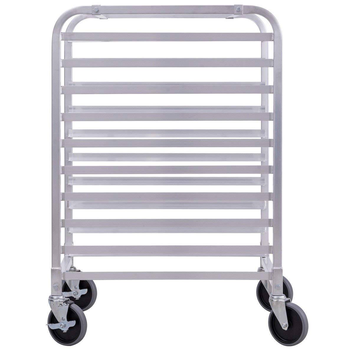 Alt View 2. Reds Spade - COSTWAY 10 Aluminum Kitchen Bun Pan Sheet w Wheels 2 Lockable Home Commercial Use Bakery Cooling Rack Open ... - Default.