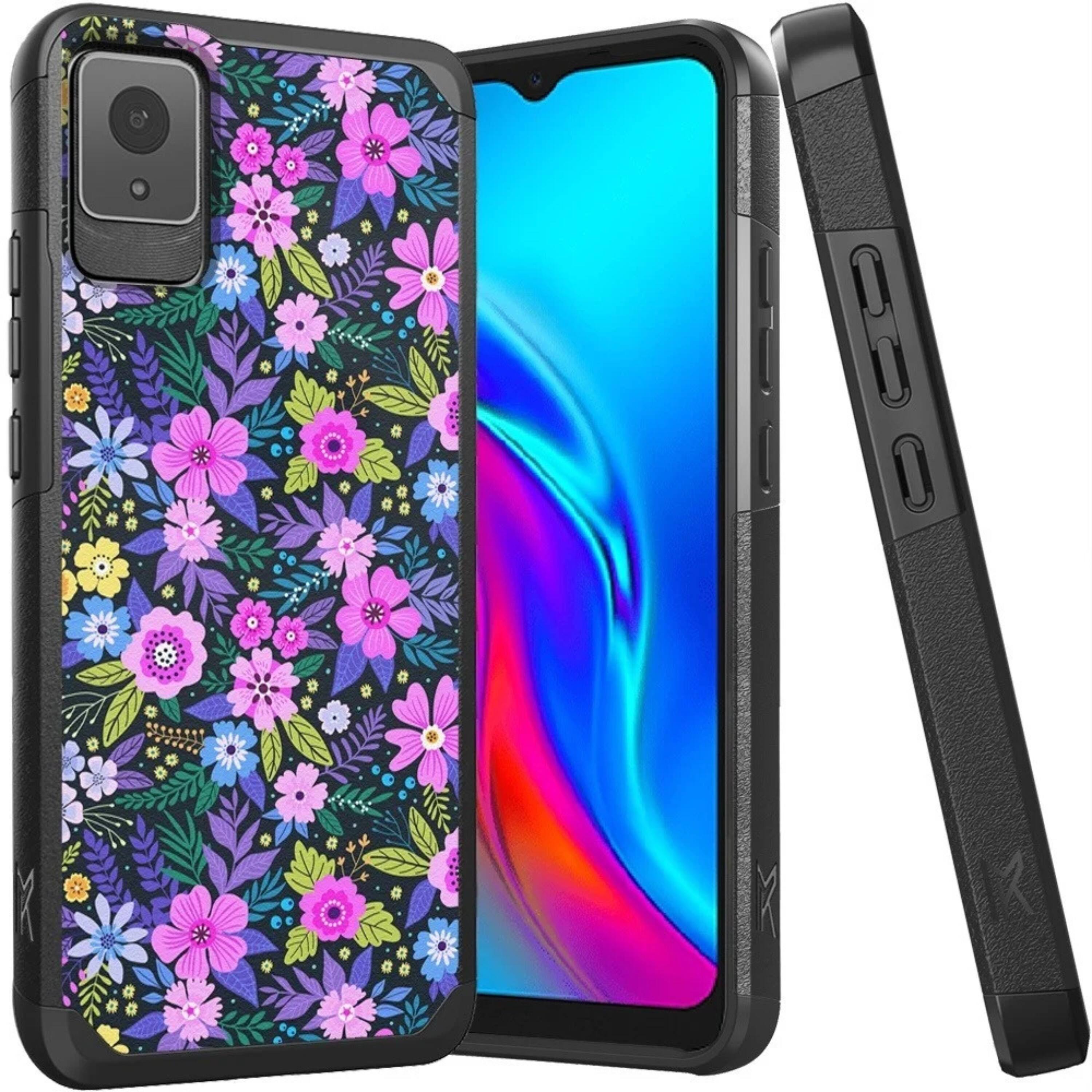 Front. Kitcheniva - Tough Strong Hybrid Design Protective Case With Tempered Glass For TCL K11 Flowers - Flower.