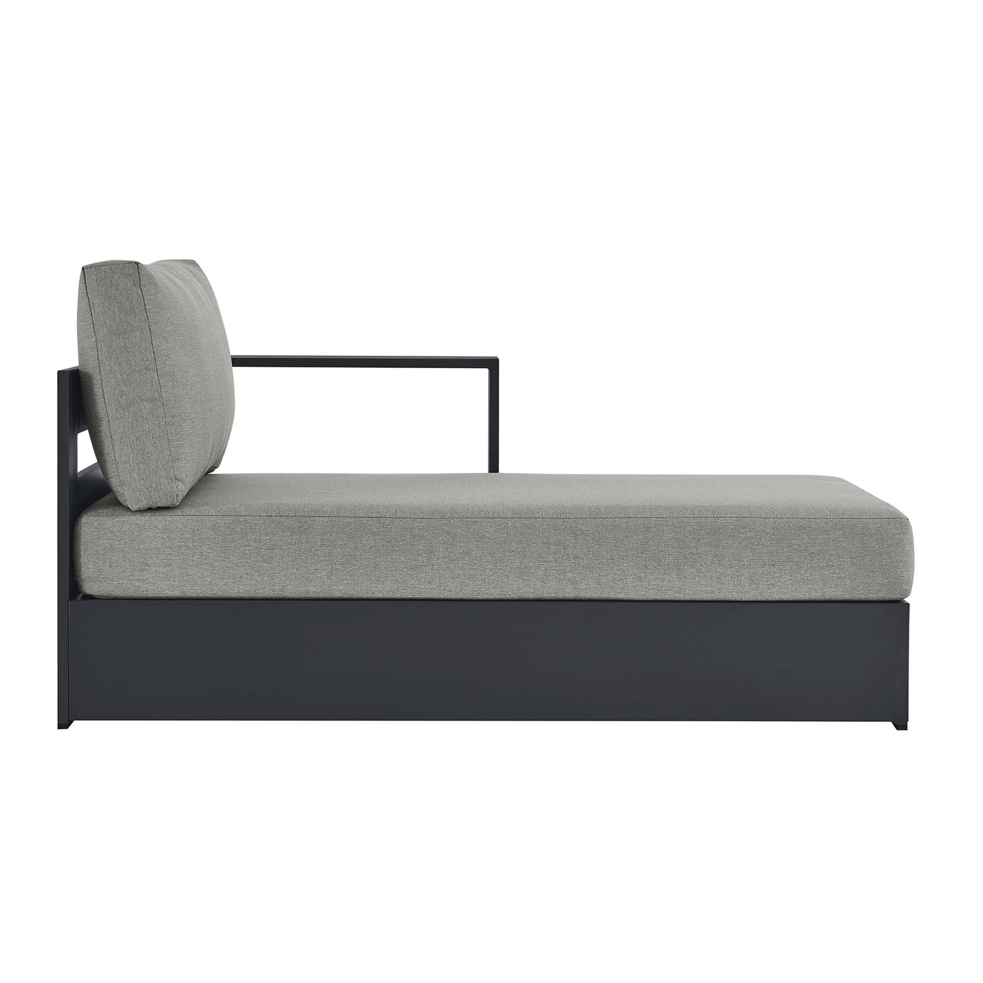 Alt View 3. Modway - Tahoe Outdoor Patio Powder-Coated Aluminum Modular Right-Facing Chaise Lounge by Modway - Gray Gray.