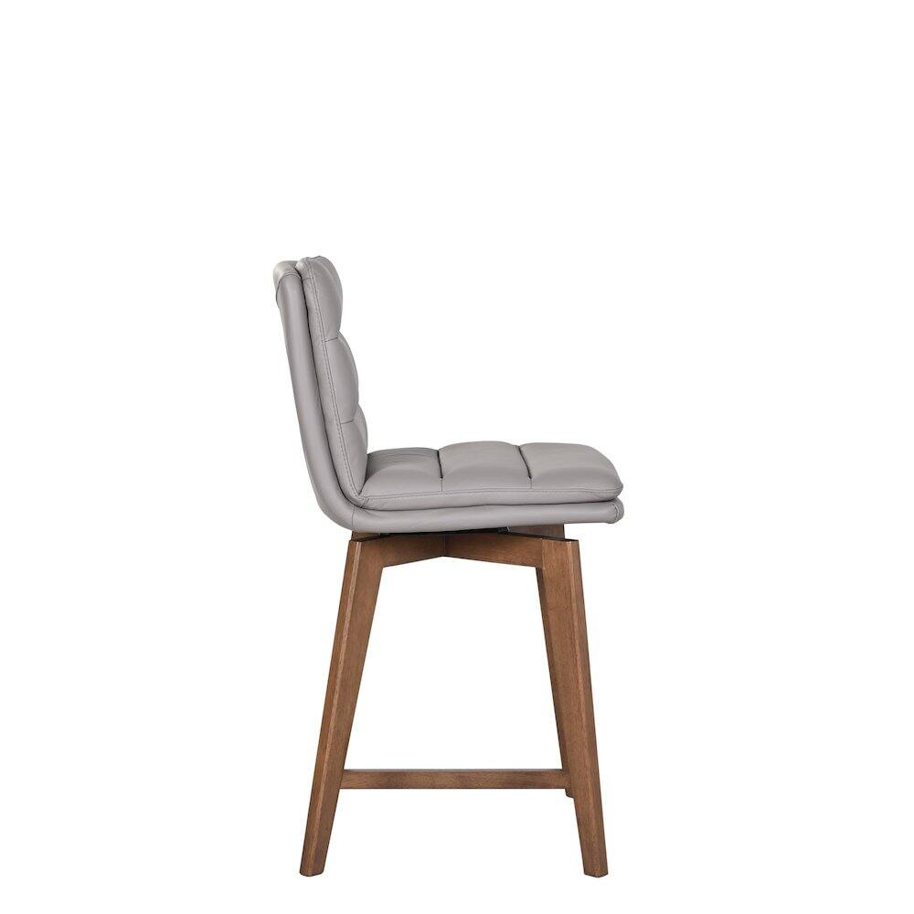 Back. Porter Designs - Castor Genuine Leather Dining Chair - Gray.