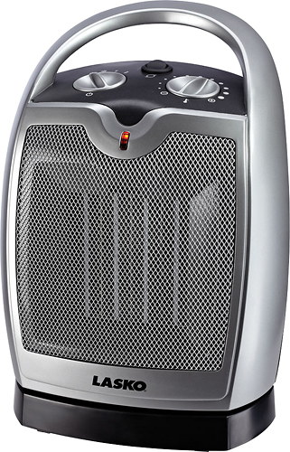 Angle View: Lasko - Electric Heater - Silver