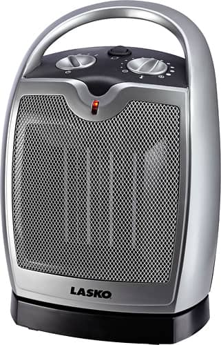 Angle. Lasko - Electric Heater - Silver.