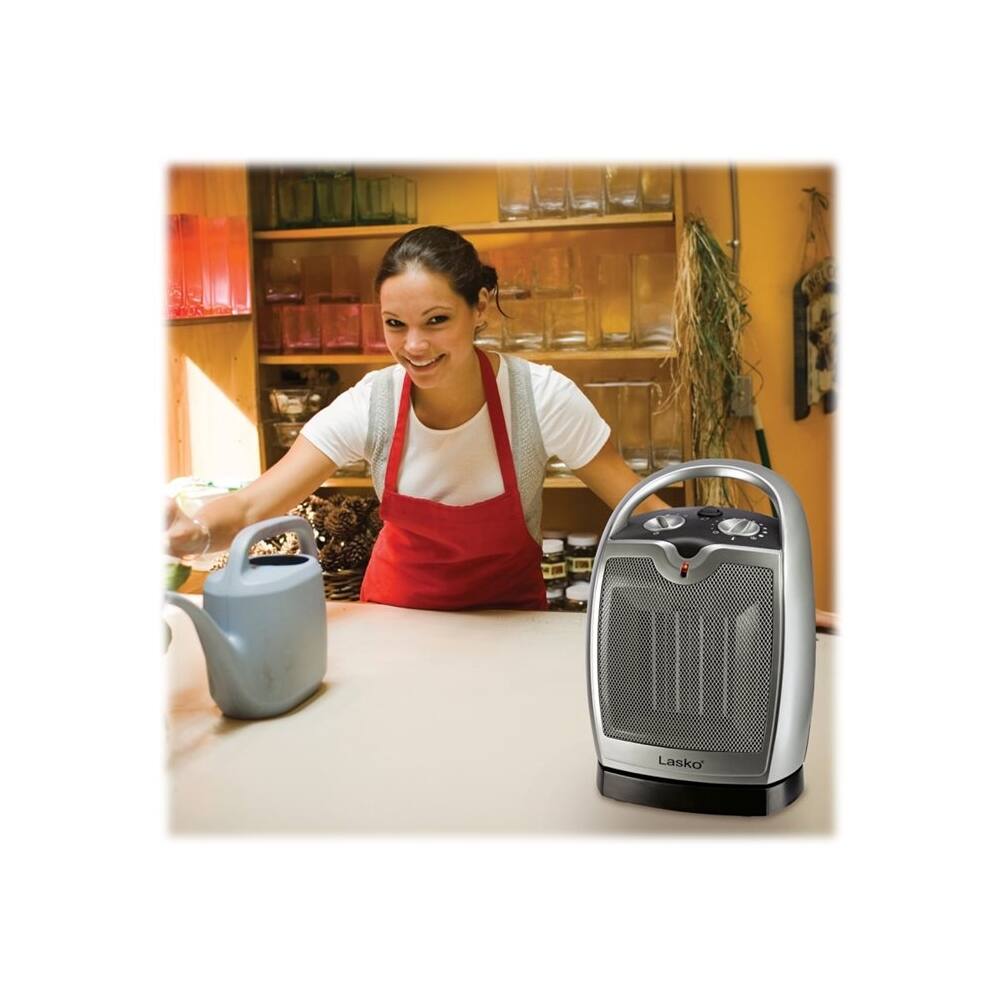 Alt View 13. Lasko - Electric Heater - Silver.