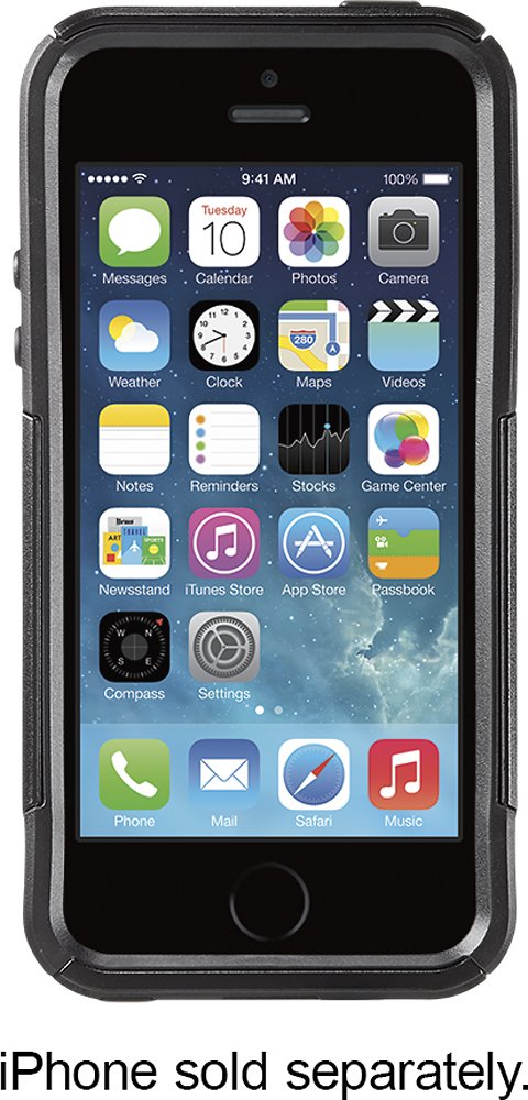 commuter series case for apple iphone se, 5s and 5 - black