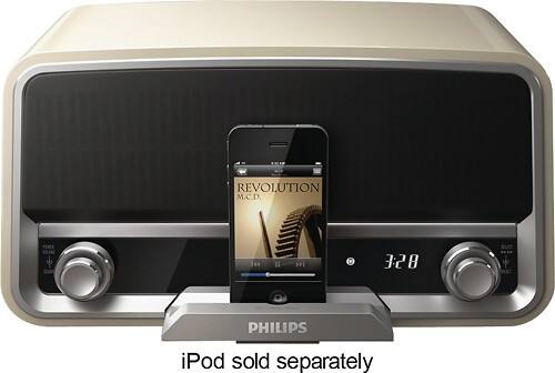 Front Standard. Philips - Original Radio for Apple® iPod® and iPhone® - Cream.