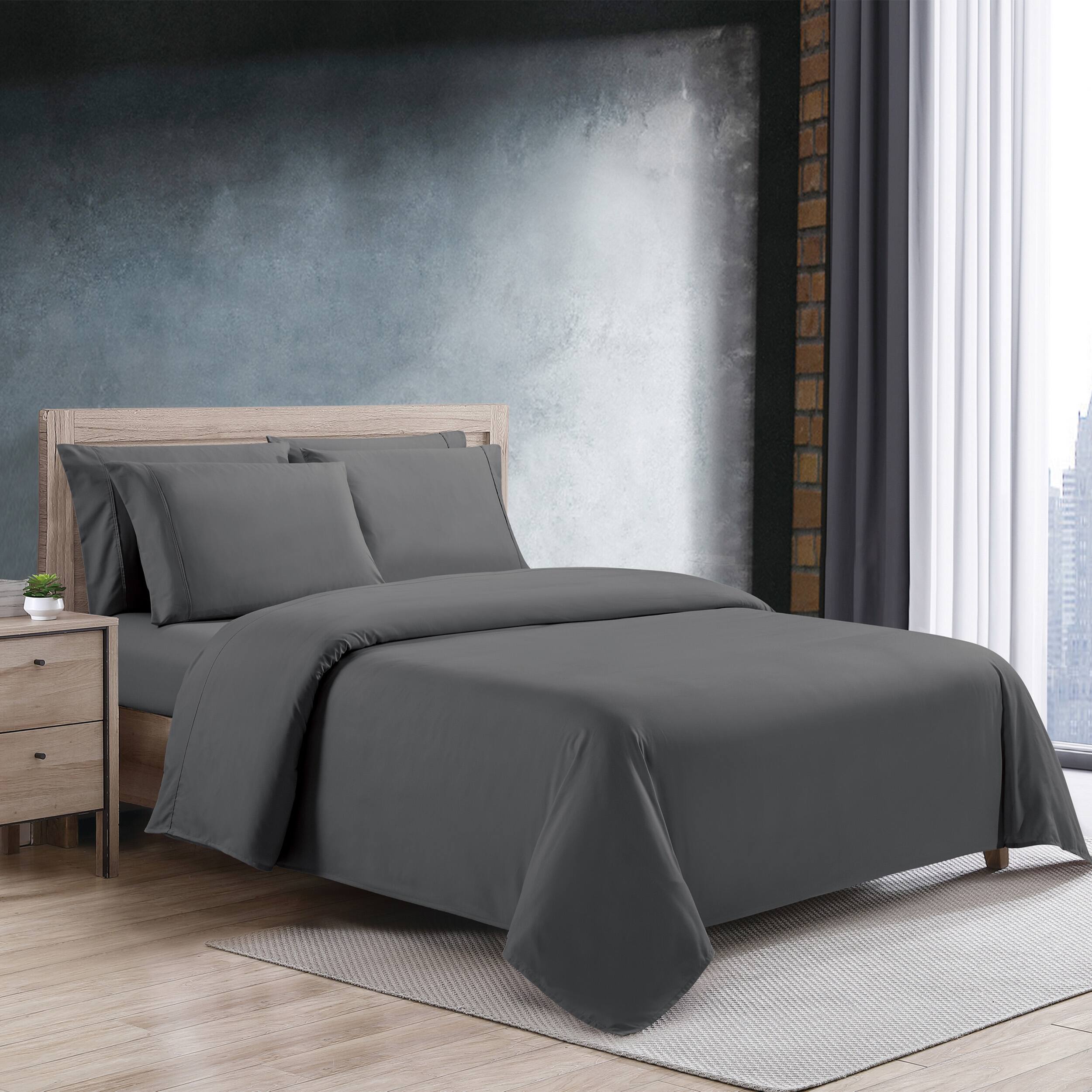 Front. Kathy Ireland - Kathy Ireland Cool Max 6 Piece Ultra Soft Sheet Set - Light Grey.