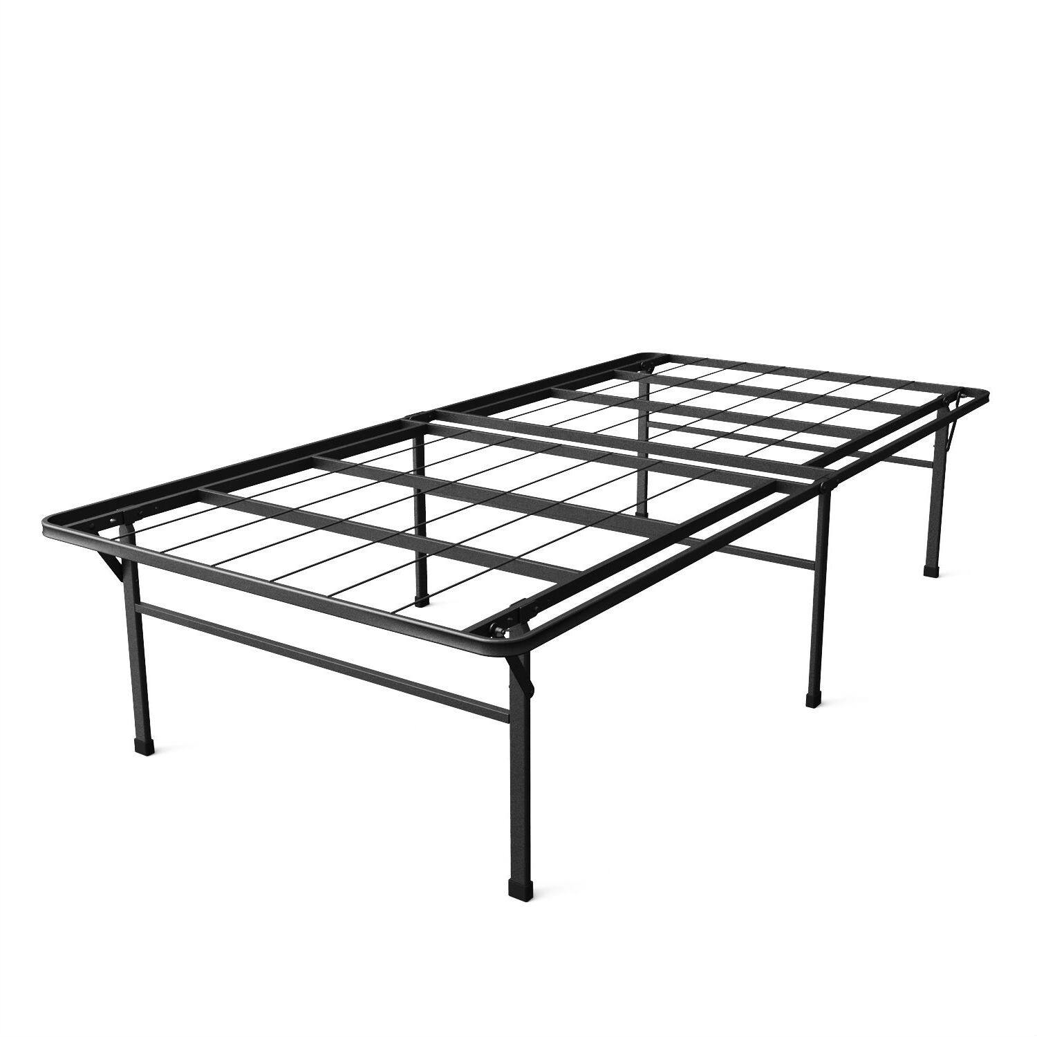 Hivvago - Twin XL Heavy Duty 18-inch High Rise Metal Platform Bed Frame - Black