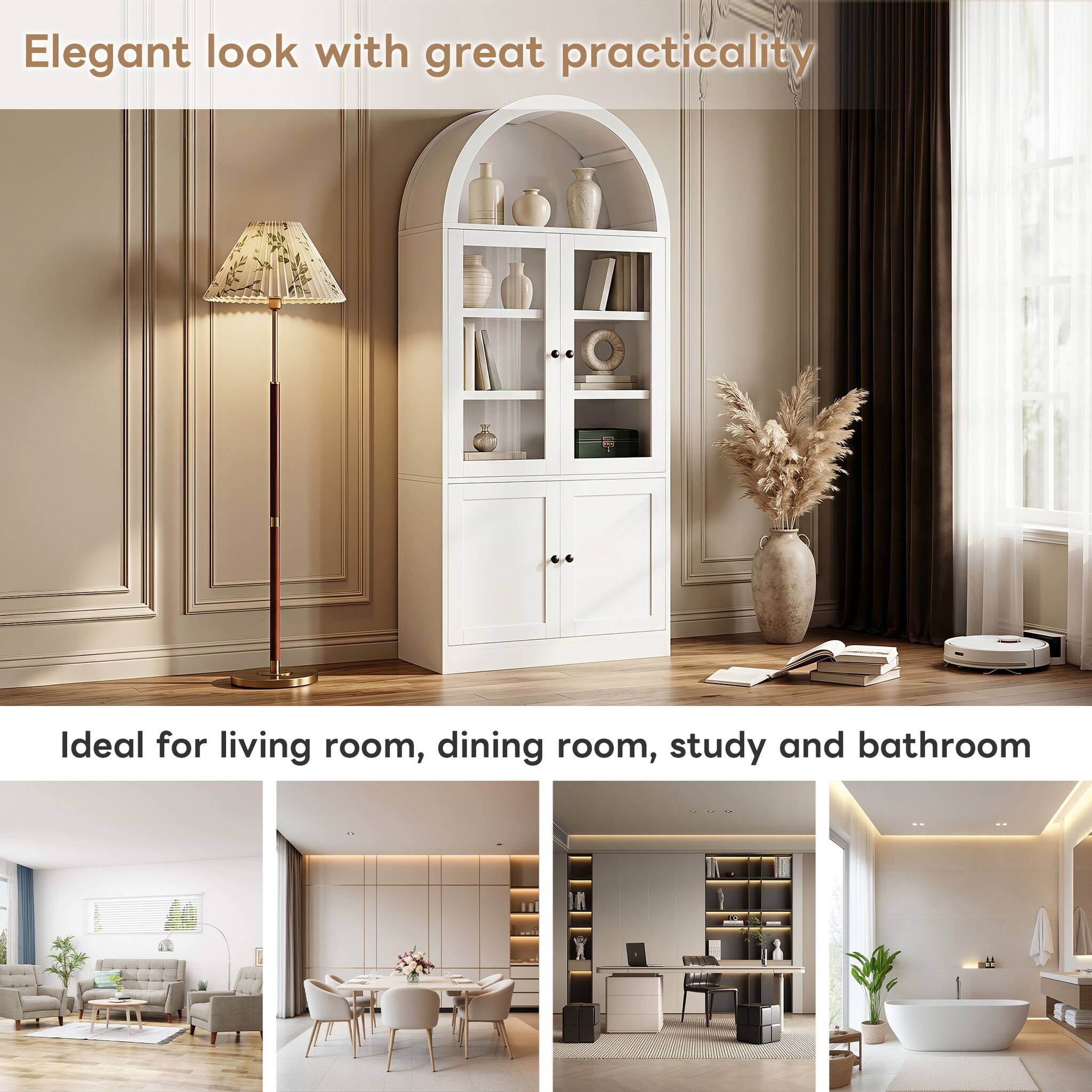 Elegant look with great practicality

Ideal for living room, dining room, study and bathroom