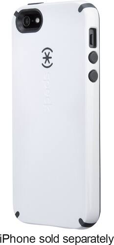 Speck - CandyShell Hard Shell Case for Apple® iPhone® 5 and 5s - White/Charcoal-Front_Standard 