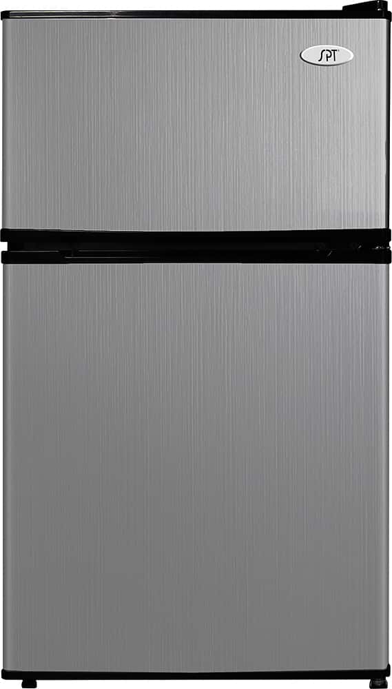 Front. SPT - 3.1 Cu. Ft. Mini Fridge - Stainless steel.