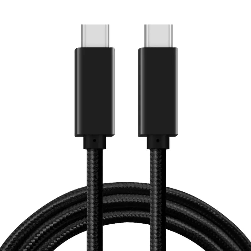Sanoxy - Braided USB Type C to Type C Fast Charging Data Sync USB-C to USB-C Cable 3ft - Black