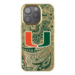 Keyscaper - NCAA - Miami Hurricanes Paisley Bling iPhone Case - 15 - Gold