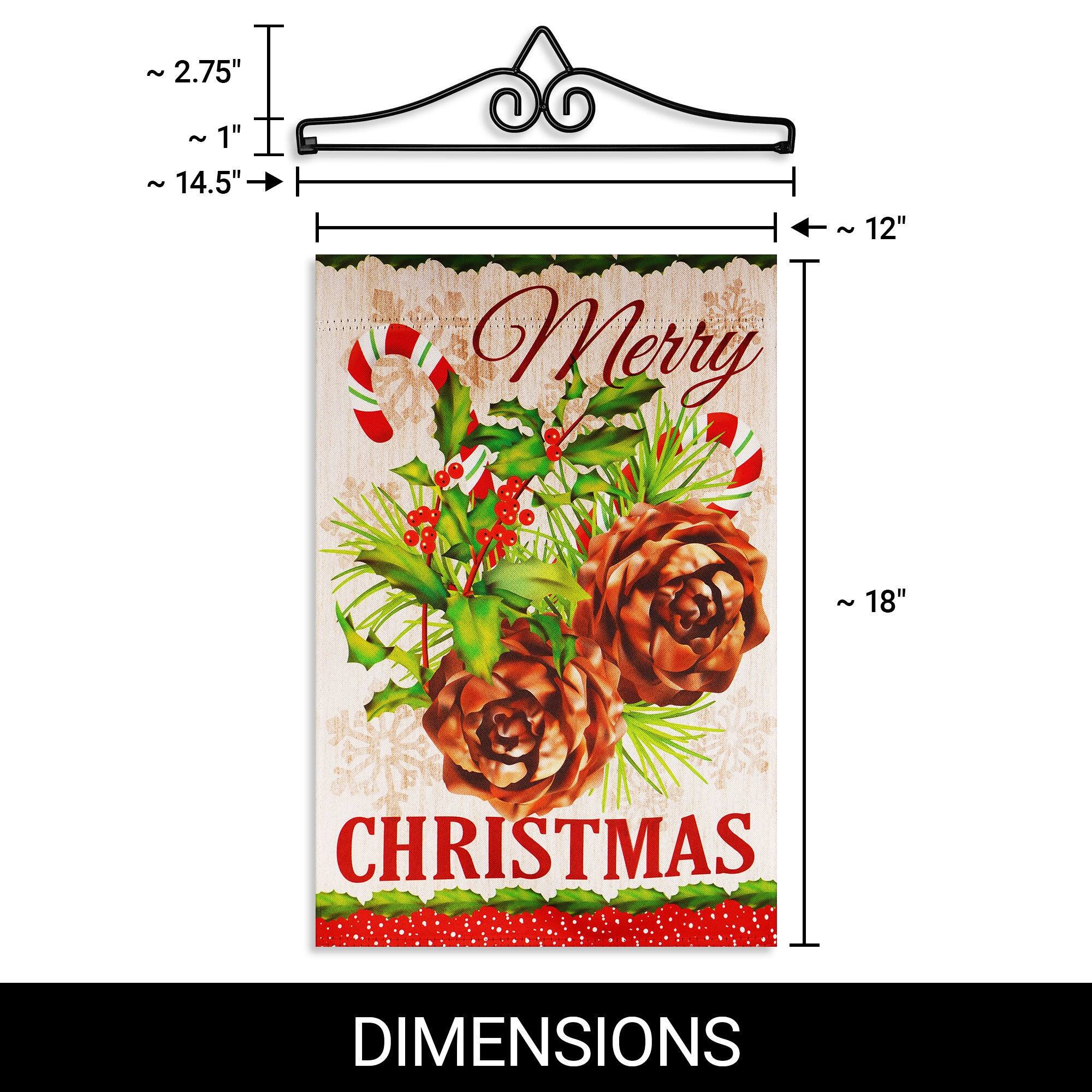 - 2.75"
- 1"
- 14.5"
- 12"
- 18"

Merry Christmas

DIMENSIONS
