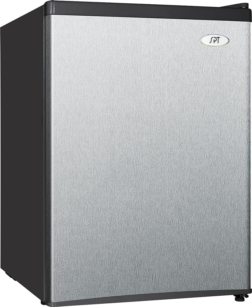 Angle. SPT - 2.4 Cu. Ft. Mini Fridge - Stainless steel.