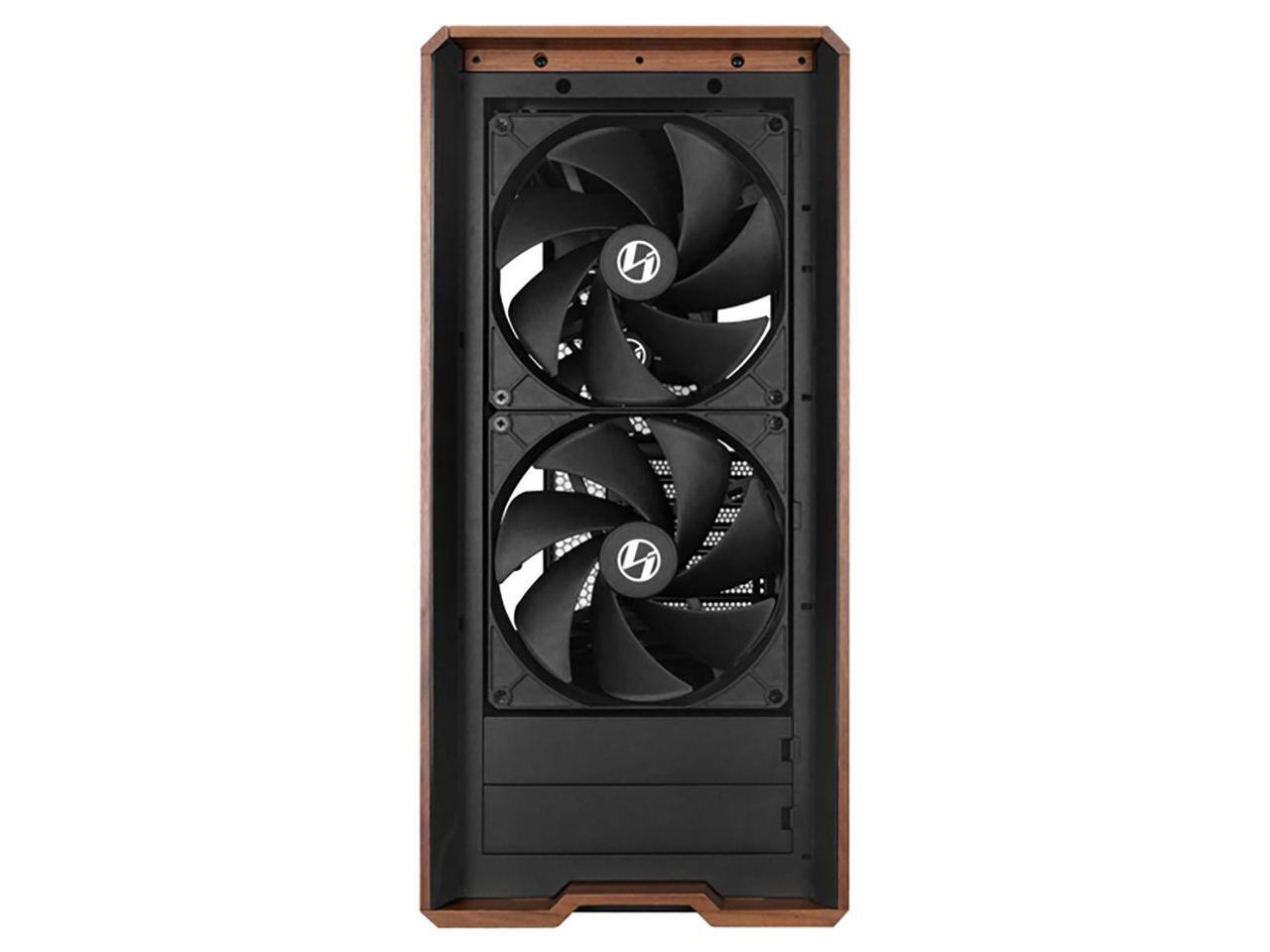 Alt View 9. Lian Li - Lian Li LANCOOL 217 Walnut Wood Mid-Tower Case, 5 PWM Fans, Flexible PSU & Cable Installation - Black (LAN217X) - Black.