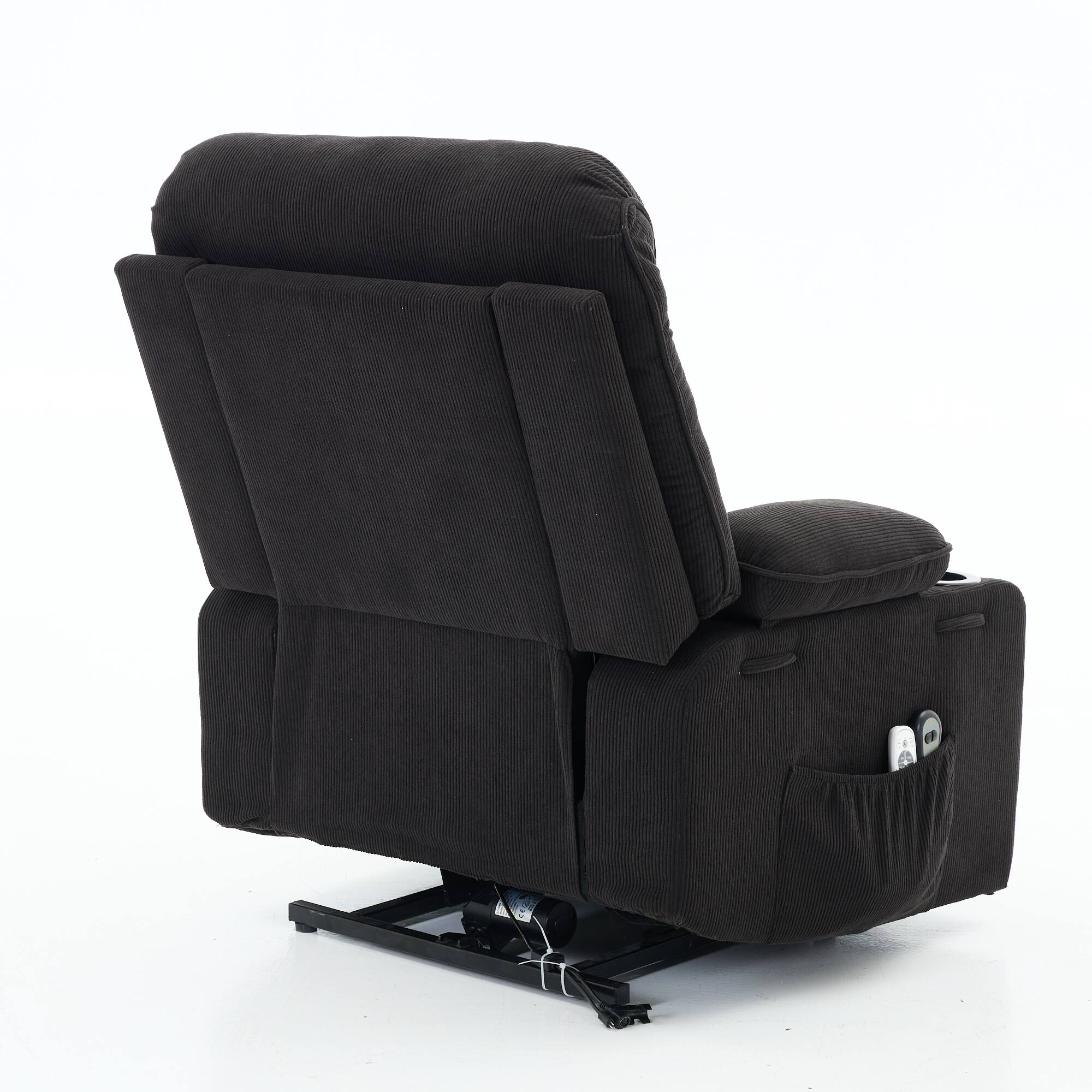 Alt View 4. GOODSILO - Remote-Controlled Power Lift Recliner Chair with Heating and Massage for Elderly and Seniors - Black.