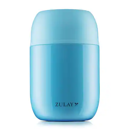 Front. Zulay Kitchen - Zulay Kitchen 16oz Stainless Steel Vacuum Insulated Food Jar for Hot Foods and Soups - Light Blue.