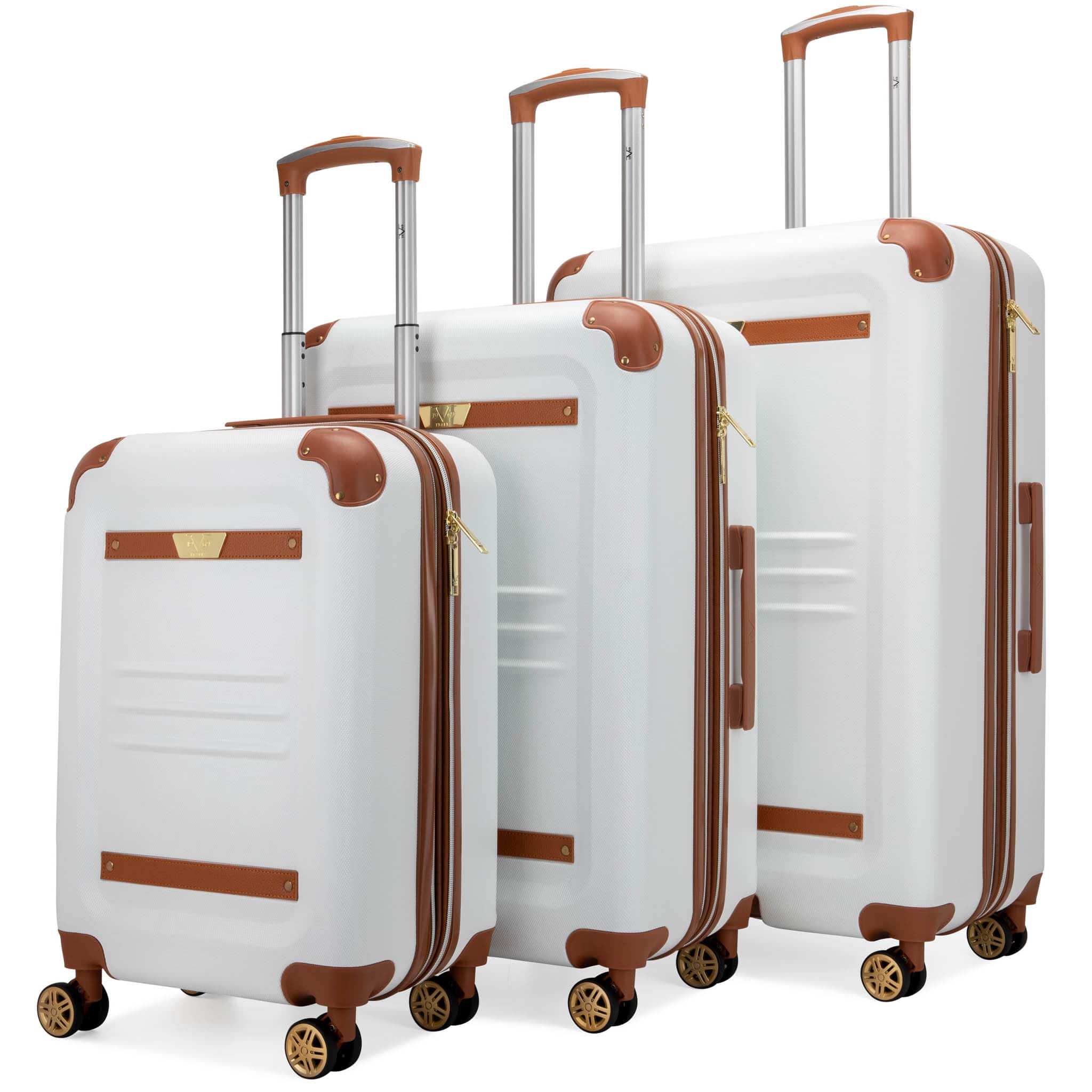 19v69 ITALIA Vintage 3 Piece Expandable Retro Spinner Luggage Set