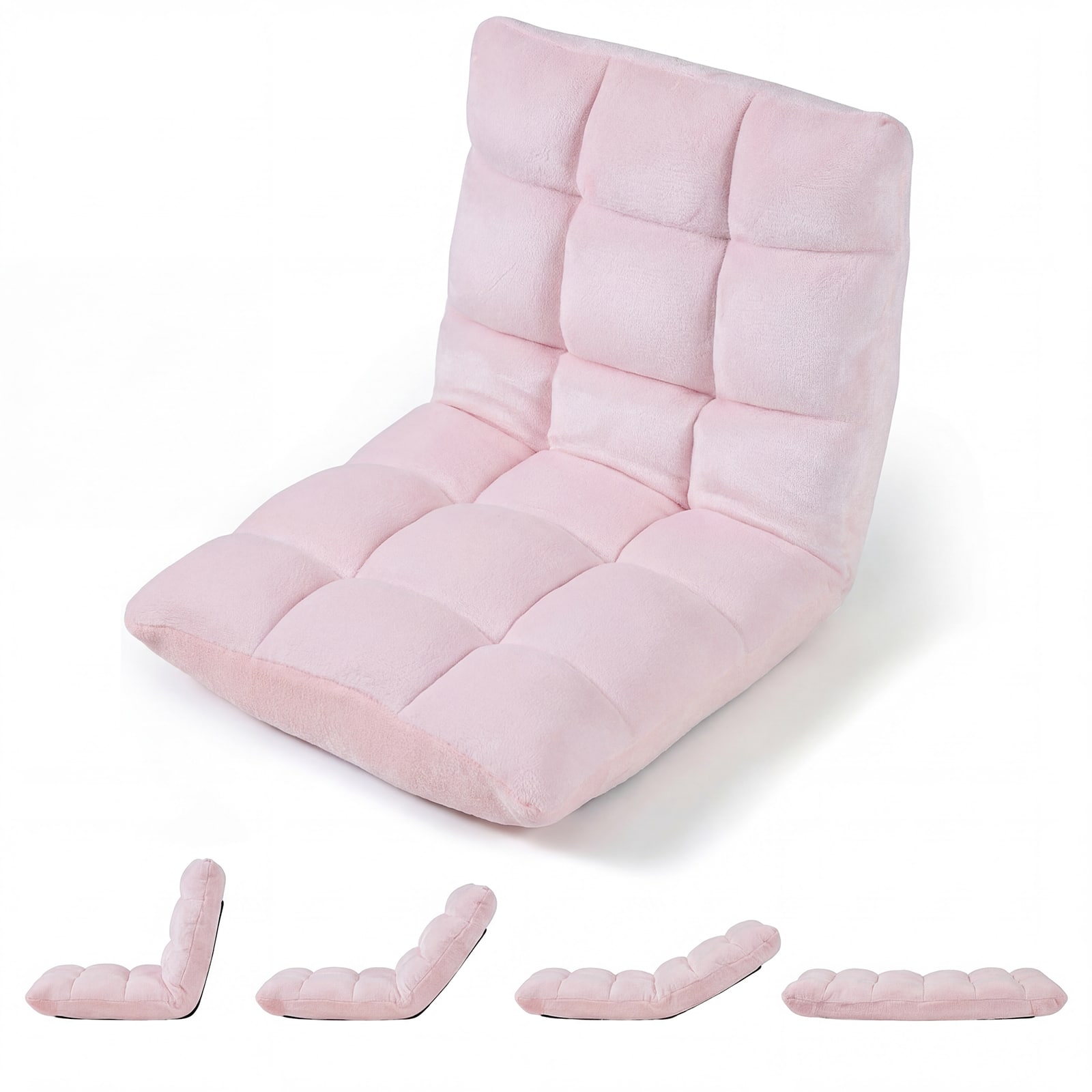 Costway - Floor Chair with Back Support, 14-Position Adjustable Back, Thick Sponge Padding - Light Pink price history on PriceWatchPro