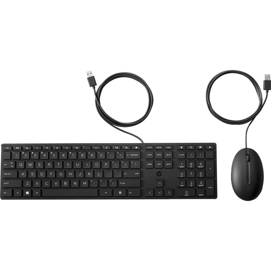 HP Wired Desktop 320MK Mouse and Keyboard USB Cable Keyboard