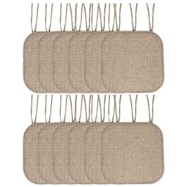 Sweet Home Collection - Aria Memory Foam Non-Slip 16" x 16" Chair Cushion Pad with Ties, 12-Pack - Brown