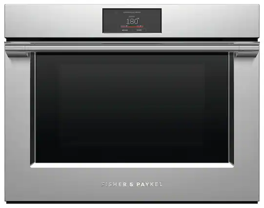 Fisher & Paykel oven that is silver and black.