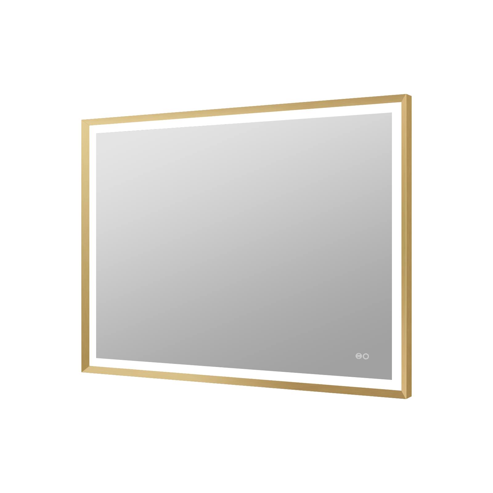 WELLFOR - 40 in. W x 32 in. H Rectangular Single Aluminum Framed Antifog Dimmable Wall Bathroom Vanity Mirror - Gold price history on PriceWatchPro