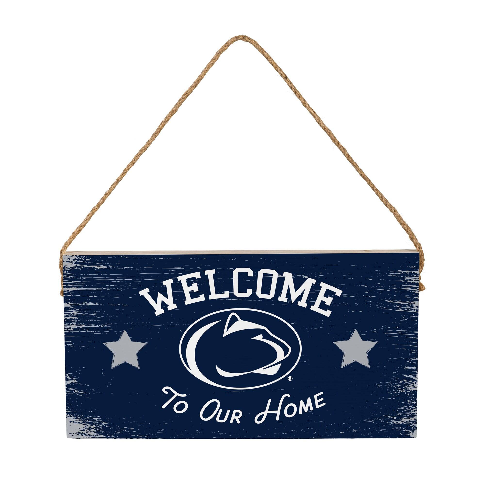 Penn State Nittany Lions 6" x 11" Welcome Home Wood Wall Sign with Rope Hanger