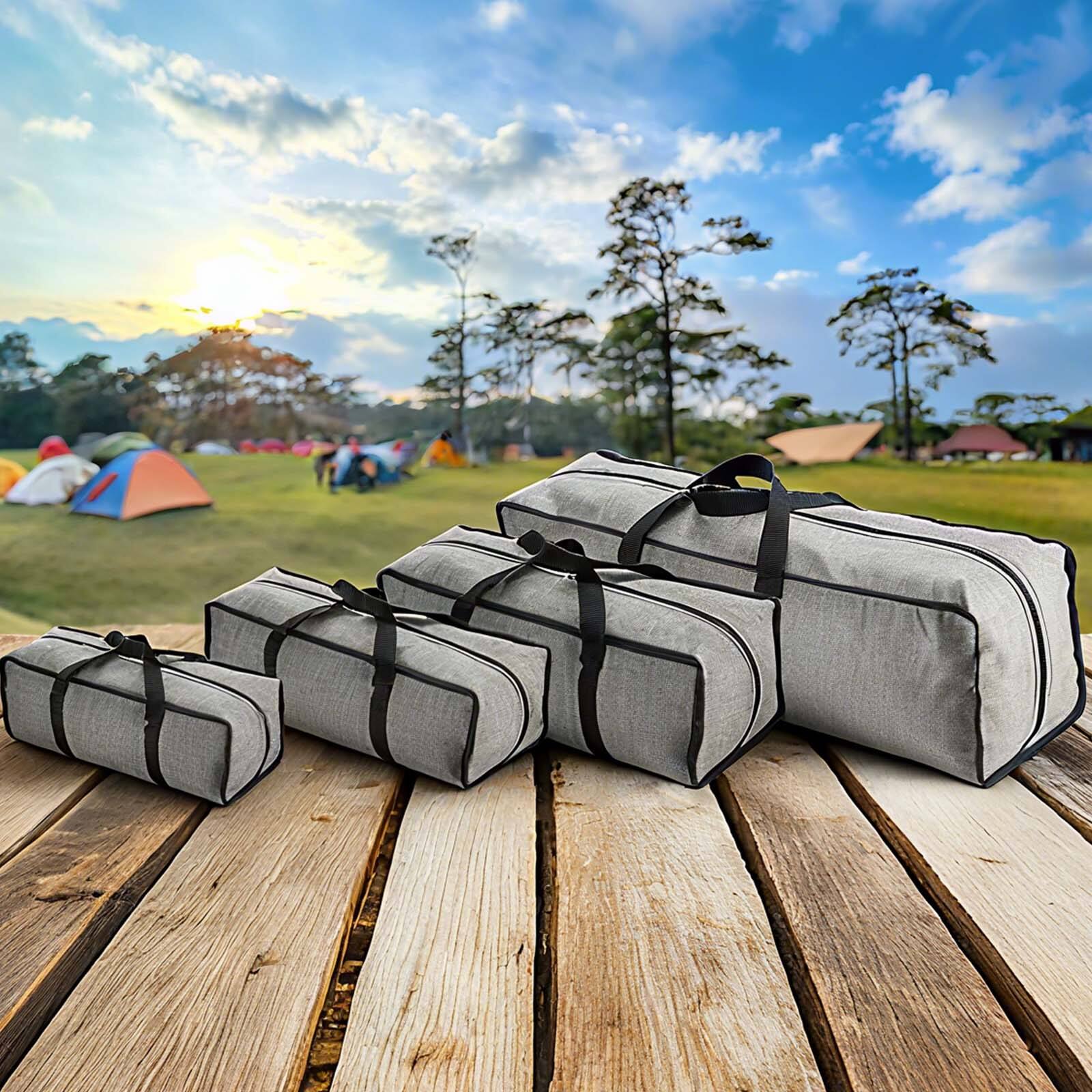 Alt View 4. Unique Bargains - Zippered Tripod Bag, 47"x6"x6" Water Resistant Oxford Cloth Storage for Camping and Fishing Rod - Grey.