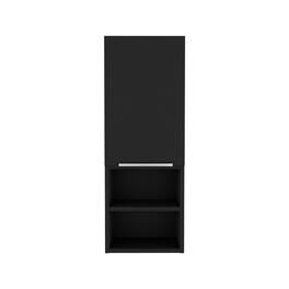 TuHome - Mila Bathroom Cabinet, Two Interior Shelves, Two External Shelves, Single Door Cabinet - Black