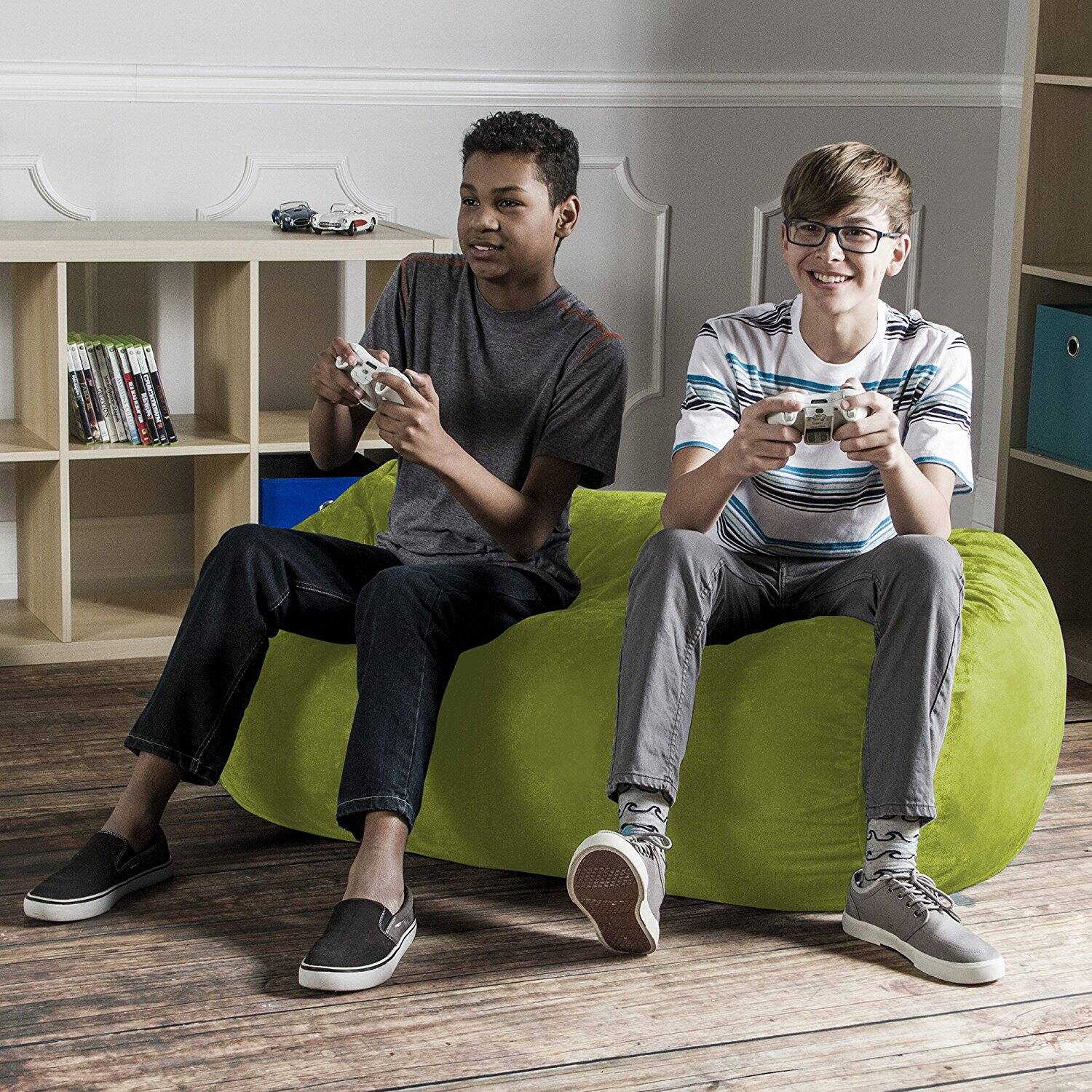 Alt View 1. Jaxx - Jaxx Sofa Saxx 4-foot Bean Bag Lounger, Lime - Green.