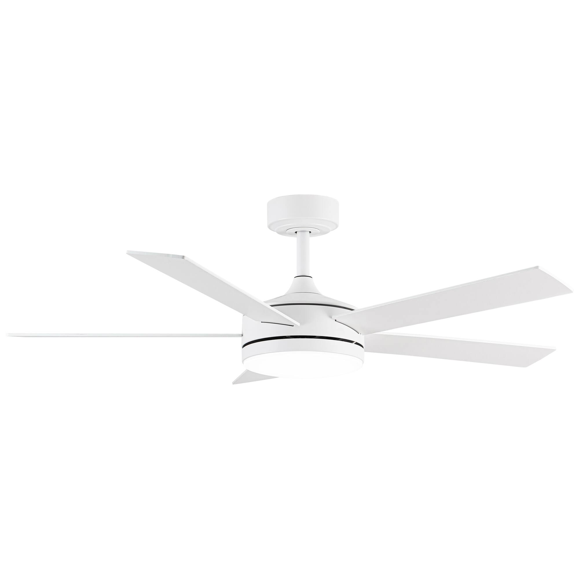 Alt View 6. Vaczon - 48" Modern White Smart Integrated LED Ceiling Fan with Remote and App - White.