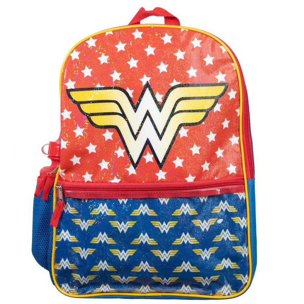 Alt View 2. UPD - DC Comics Wonder Woman 16" 5-Piece Backpack Set with Insulated Lunch Bag - Multicolored.