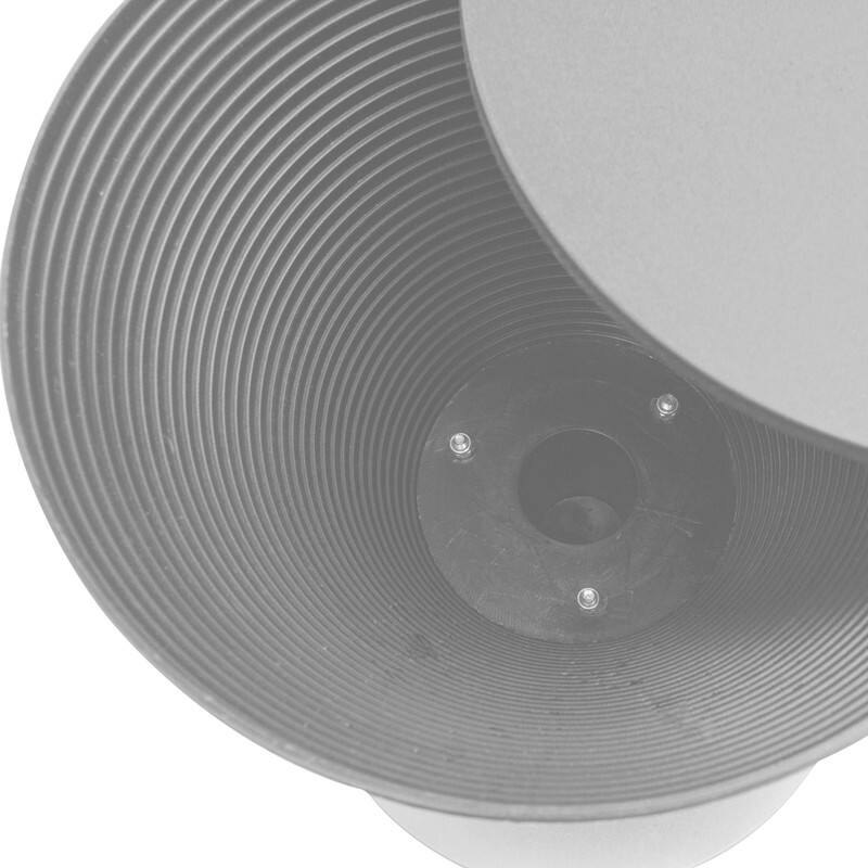 Alt View 5. LeisureMod - Boyd Modern Round Hourglass Accent Side Table, Drum Storage Table with Ribbed Base for Indoor/Outdoor - Light Grey.