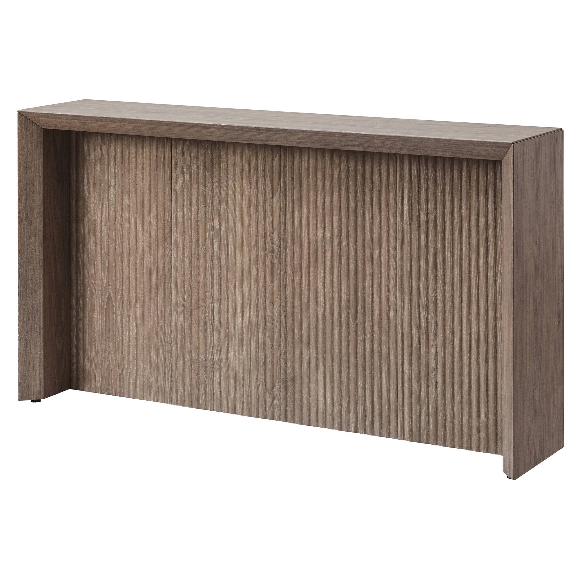 Left. Hudson&Canal - Piedmont 56" Wide Rectangular Fluted Console Table - Gray.