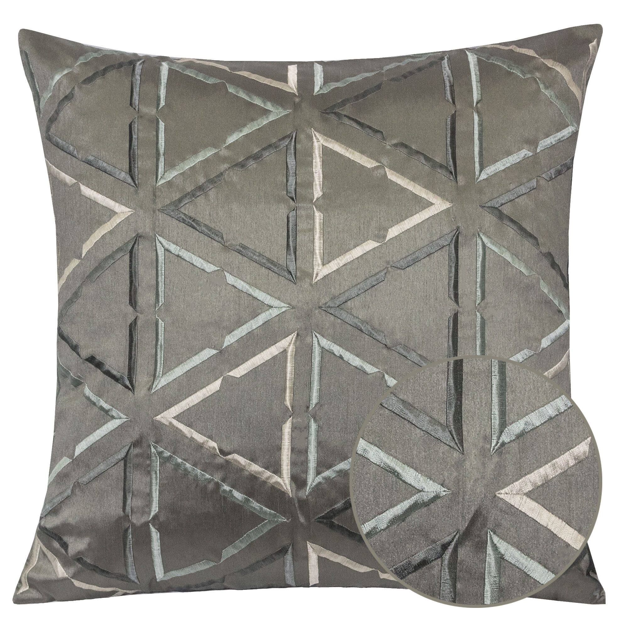 Angle. LuXeo - Elenoh Geometric Throw Pillow - GRAY.