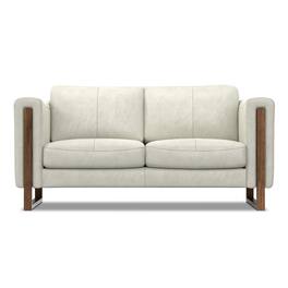 Simpli Home - Richard Modern Contemporary 62 inch Wide Sofa in Light Smoke Grey Genuine Leather - Light Smoke Grey
