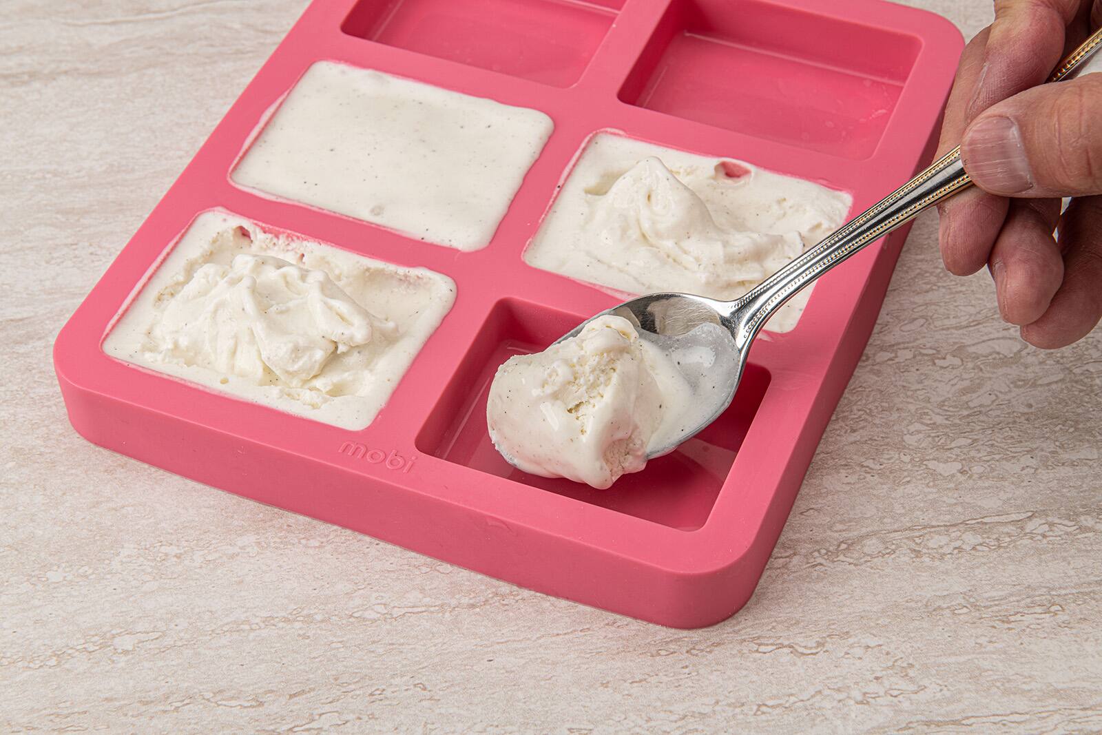 Alt View 4. MOBI - Silicone Ice Cream Sandwich Maker, Cow - Pink.