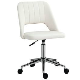 Vinsetto - Mid Back Office Chair with Velvet Fabric, Armless - White