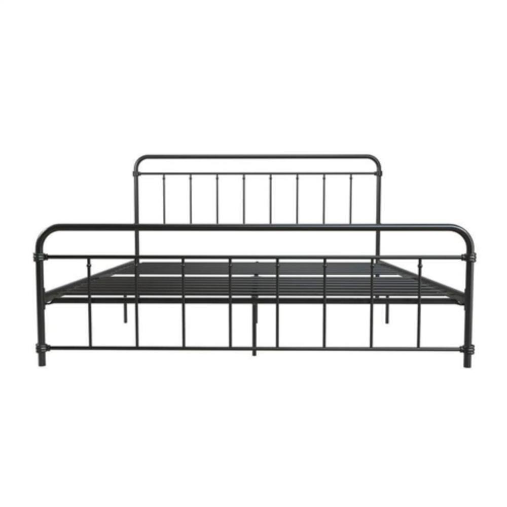 Back. Hivvago - Hivvago King Size Vintage Metal Platform Bed Frame with Headboard and Footboard - Black.