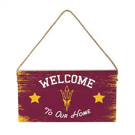 Evergreen Enterprises - Arizona State Sun Devils 6" x 11" Welcome Home Wood Wall Sign with Rope Hanger - Multicolor