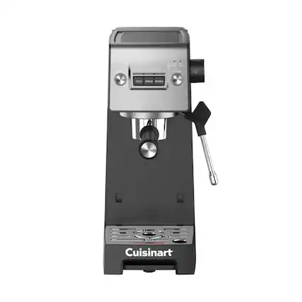 Cuisinart is the brand of the espresso machine in the image.