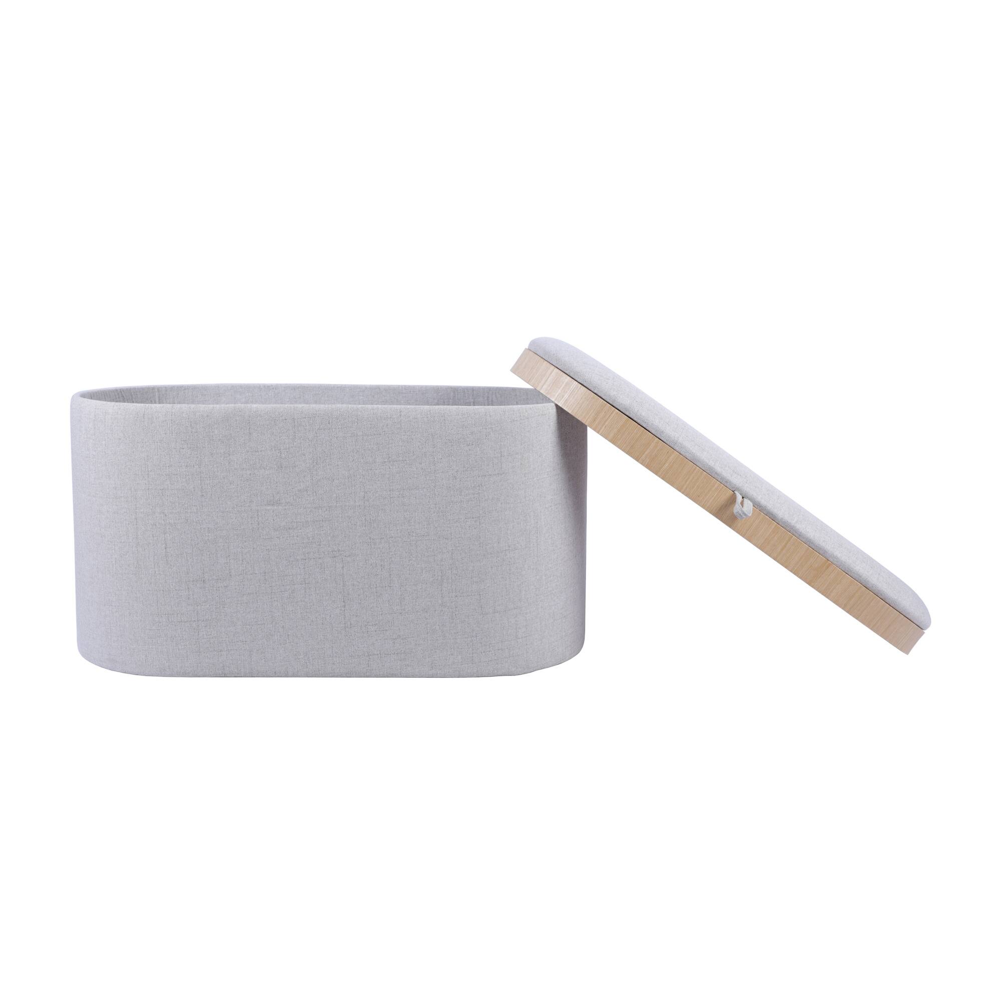 Alt View 6. GOODSILO - Versatile Storage Ottoman with Reversible Wooden Tray Top for Living Room Organization and Comfort - Natural.