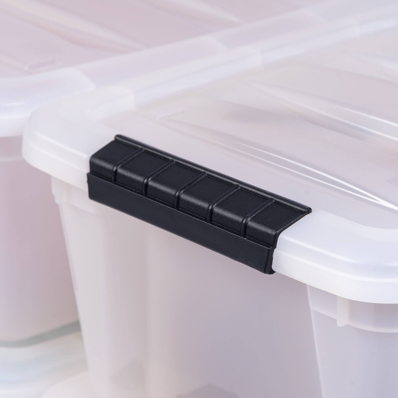 Alt View 2. IRIS USA - IRIS 12.75qt Plastic Storage Bins with Lids and Secure Latching Buckles - 4 Pack.